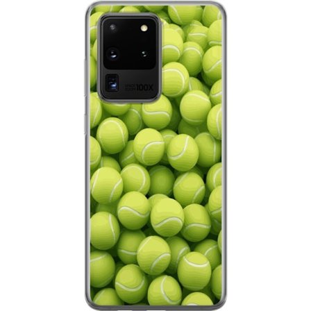 Kompatibel Mobilcover til Samsung Samsung Galaxy S20 Ultra Mønster af grønne tennisbolde i høj detalje, sporty motiv med gentagende tekstur og stæ