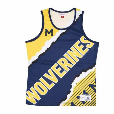 Mitchell & Ness basketball tank top ncaa jumbotron 2.0 mesh tank msuspa , Blauw , Heren , Maat: L