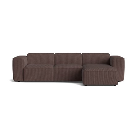 Aura Chaiselongue-Sofa, wendbar, Lincoln Braun, Cord-Optik, modernes Design, hoher Sitzkomfort, 73cm Höhe, gemütliches Ecksofa für Wohnzimmer.