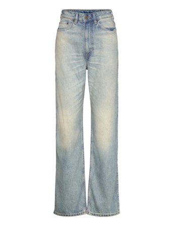 Weekday Rowe Super High Waisted Regular Straight Leg Jeans - Blue - 31 x 34
