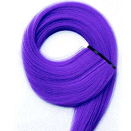 Langt lige hårstykke Høj temperaturtråd Ingen spor Mat Monokrom Fashion Paryk til kvinder Violet