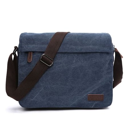 INF Messenger bag Crossbody väska i canvas och läder