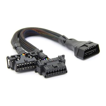 2 i 1 OBD2 forlængerkabel OBDII han til 2 splitter bilcomputer tilslutningskonverteringsstik 30CM