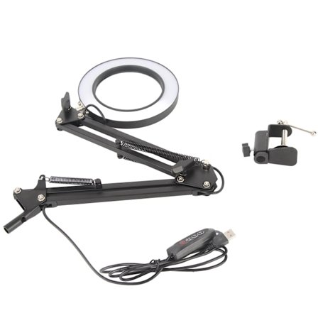 Forstørrelseslampe 10X Luplampe Skrivebords LED-lys Justerbar med Klemme til Vedligeholdelse