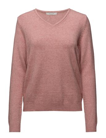 Viril V-Neck L/S Knit Top Pullover Svart Vila