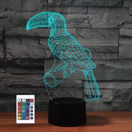 WJ 3D Cartoon Spettmeis Fjernkontroll 16 Farger Nattlys Illusjon Akryl LED Bordlampe Sengelampe Barn Soverom Skrivebord Dekor Bursdagsgaver Leke