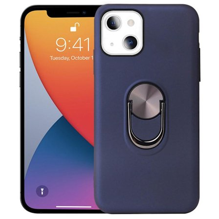 iPhone 13 Mini Hybrid skal med Finger Ring - Mörk Blå