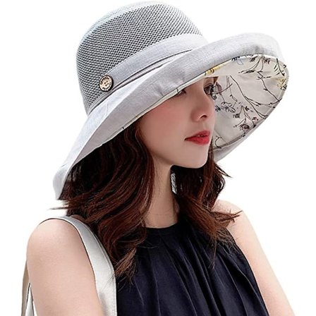 Naisten verkkokankainen aurinkolippalakki - UPF UV-suoja - Pakattava - Leveälierinen