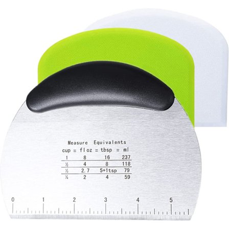 Rustfritt stål deigskrape Plast deigskrape 3PCS Deigkutter for kjøkkenbrød, bakverk, pannekaker, for deigost sjokolade