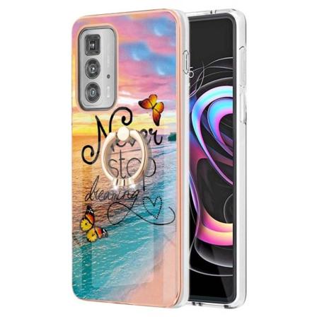 Marmormotiv Motorola Edge 20 Pro skal - Sluta Aldrig Drömma multifärg