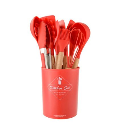 11 STK Kjøkkenutstyr Sett Kokeutstyr RØD