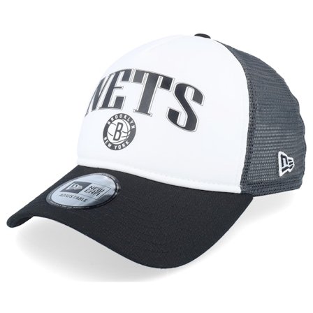New Era - NBA - White - trucker - Cap - Brooklyn Nets NBA Retro White/Black Trucker - Hatstore