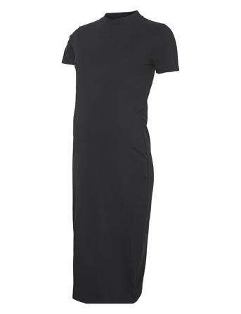 Mleva S/S Jrs Midi High Neck Dress Noos Black Mamalicious