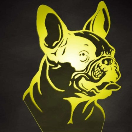 3D Ranskanbulldoggi Yövalo Led Kosketuskytkin Sisustus Pöytä Työpöytä Optinen Illuusio Lamput 7 Väriä Vaihtavat Valot LED-pöytälamppu Joulu Koti 