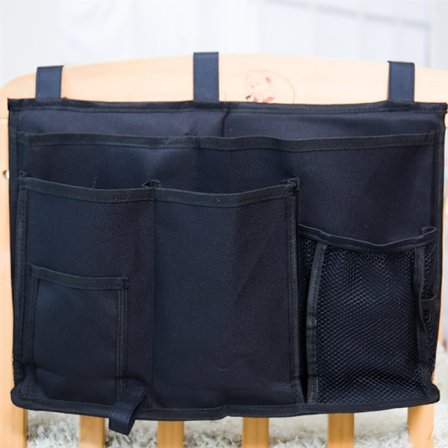 Sängväska, sängförvaring, loftsängsförvaringsväska för böcker, tidningar, leksaker, mobiltelefoner, hörlurar(svart)