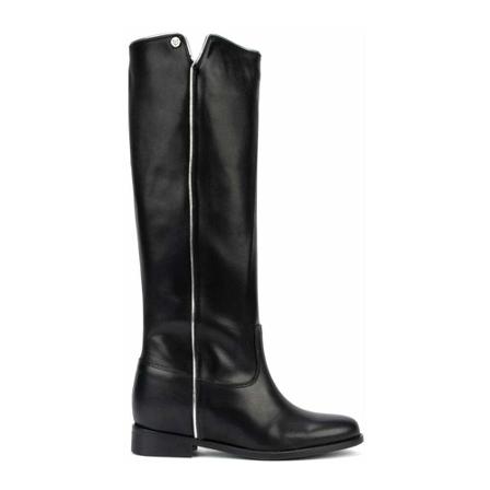 Gisel Moire High Støvler with insert Sort, Dame, Størrelse: 37 EU