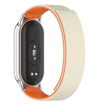 För Xiaomi Smart Band 10 Silikonarmband Magnetisk Ersättningsarmband Stjärnljus Orange