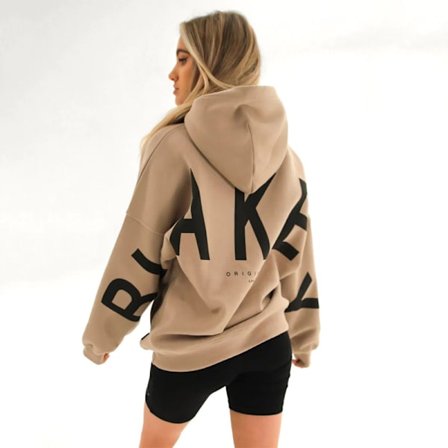 Højkvalitets Blakely Hættetrøjer Dame Trøje Hoodie Langærmet Trøje Casual Toppe Khaki Khaki Khaki Khaki Khaki