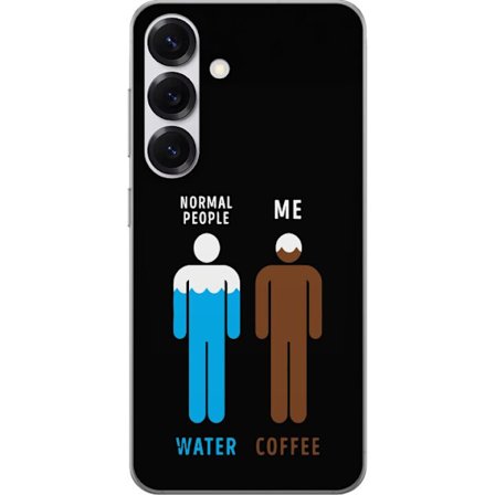 Kompatibel Mobilcover til Samsung Galaxy S25 Normale mennesker vander mig kaffe rolig minimalistisk illustration perfekt til kaffeelskere