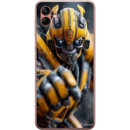 Samsung Galaxy A04 Gjennomsiktig deksel Bumblebee-roboten Transformers gul mecha action sci fi kriger detaljert cyberpunk helt maskin rustning film ka