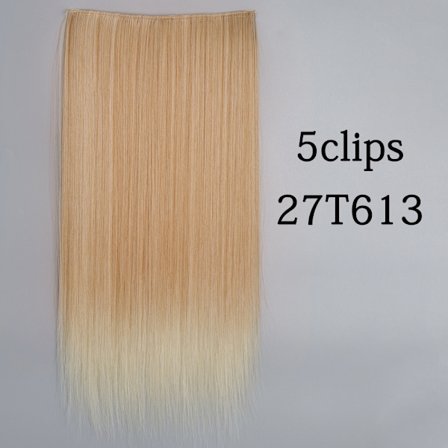 Syntetisk 22 32 tum 5 Clips Hårförlängning Värmebeständig falska hårstycken Långa vågiga frisyrer Clip In Hair Extensions