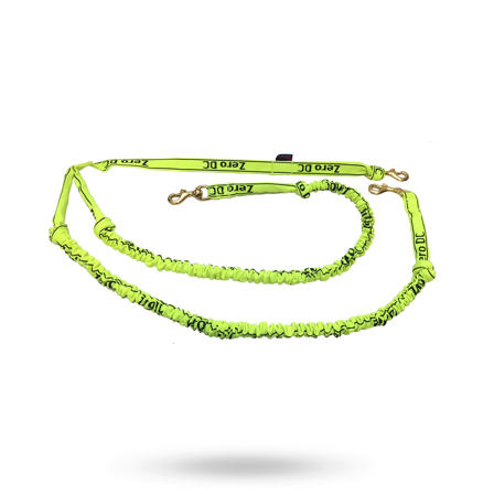 Zero DC - ZERO DC ELASTISK DRAGLINA NEONGRØNN - OVER 10 KG - 2,5 M FOR 2 HUNDER - Tekstilkobbel, Rullekobbel, Kjørestrikk, Lærkobbel & Øvrige 