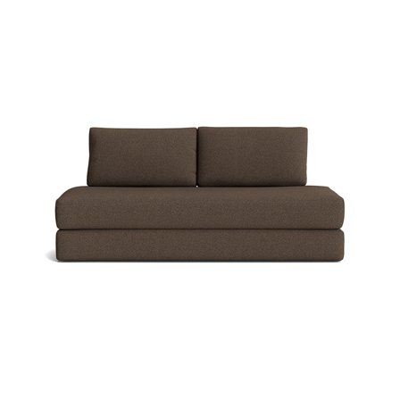 Fold 3-Sitzer-Schlafsofa in Bouclé Braun, modernes Design mit praktischer Klappfunktion, platzsparendes Gästebett für Wohnzimmer, 88cm Tiefe.