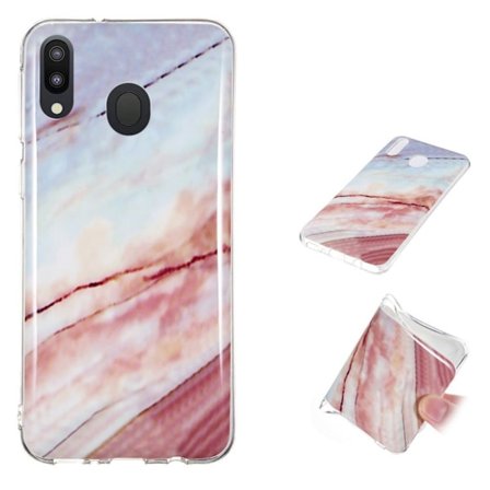 Marble Samsung Galaxy M20 kuoret - Sininen / ruusu marmori