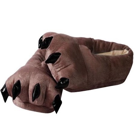 Mjuka Tofflor med Klor, Brun - Storlek 39-45 Brun