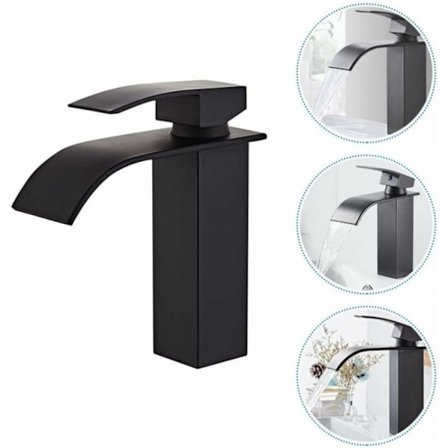 Badrumsblandare med två inloppsrör, handfatblandare med kallt & varmt vatten