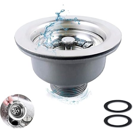 Servantvask Tilbehør Kjøkkenvask Sil Vaskepropp Rustfritt Stål