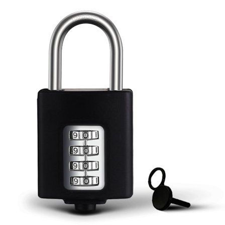 Kombination hængelås Udendørs vejrbestandige hængelåse Udendørs Heavy Duty Lille hængelås Skab med kodelås, sort