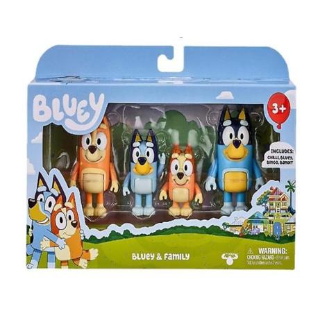 Actionfigur Bluey And Friends, Familjeleksaker 4 st Set, Kids Gif