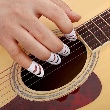 4 stk. Plastik Fingerpicks, Guitar Fingerbeskyttere Guitar Tommelpicks