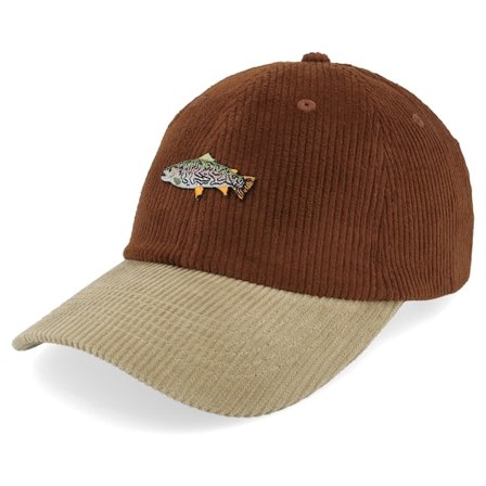 Skillfish - Brun unconstructed Caps - Tiny Rainbow Trout Corduroy Brown/Khaki Dad Cap @ Hatstore
