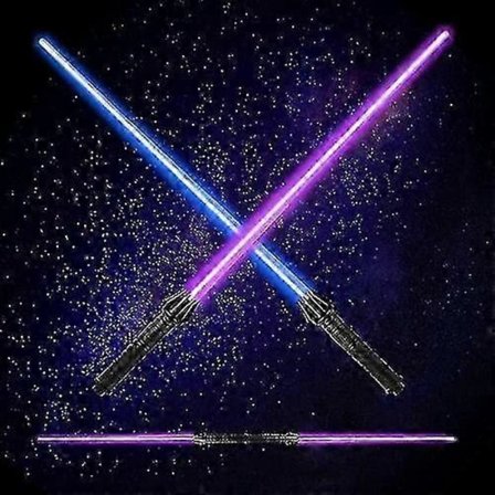 Lysende Lasersverd - 2 Pakning 8 Fargers Lasersverd Med FX-lyd (bevegelsessensitiv) Og Uttrekkbart Håndtak Multiplayer Galaxy Warrior Julegave Til 