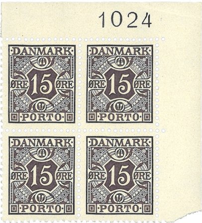Danmark 1937 - Portomærke AFA 36a - 4-blok - Postfrisk