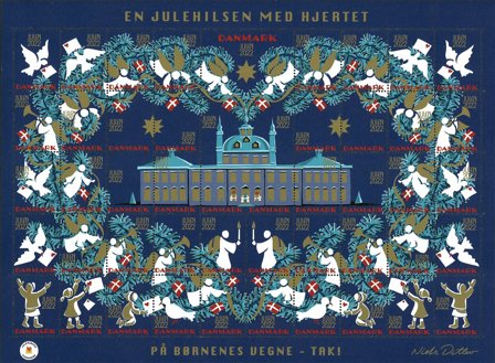 Danmark - julmärkeark 2022 - Takket julmärkeark