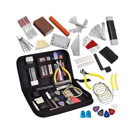 77 Deler Gitar Vedlikeholdssett Reparasjonsverktøy Sett med Veske Akustisk Gitar, Elektrisk Gitar, St