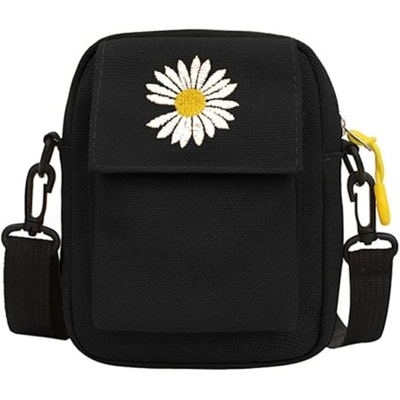 Crossbody-telefonväska, söt minikanvasväska med dragkedja, mobiltelefonplånboksväskor med dubbla lager och justerbar rem