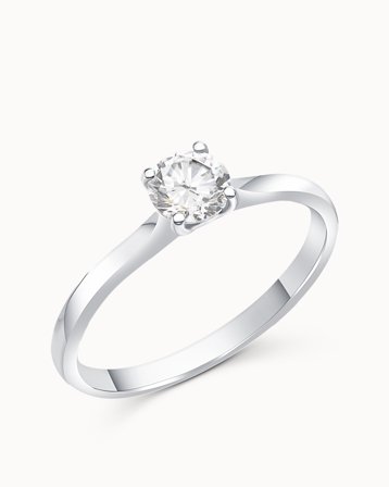 Klassisk diamantring Ally Naturlig Diamant 0.50 Carat Diamant 18K Hvidguld