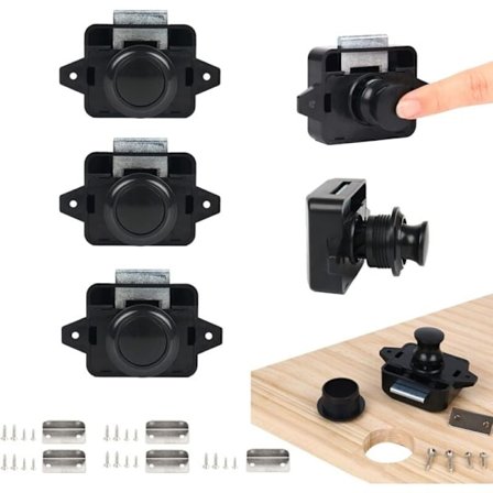 5 st tryckknappslås, nyckellösa dörrlås för husbil, yacht, båt, skåpdörrhandtag lås pop up dörrlås, nickel