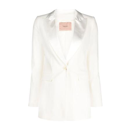 Twinset Single Breasted Blazer Jacka vit, Dam, Dam, Storlek: XS