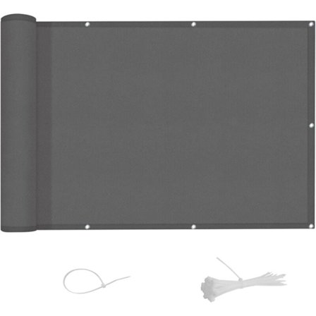 Balkongskydd 90x500cm i 170g/m2, UV-blockerande, insynsskydd och säkerhet för balkongräcken, Antracit-FM-