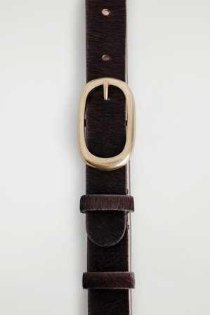 COS Women's Cinturón De Piel Efecto 'pony Hair' in Marrón