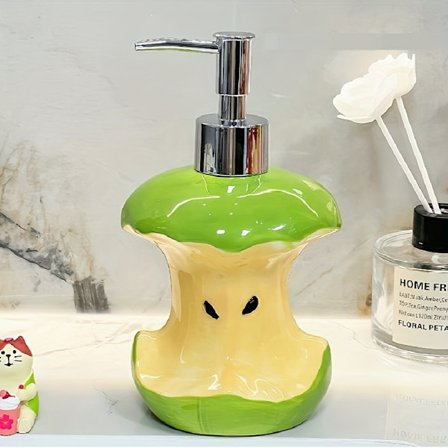 Ins Style Originalt Kreativt Æblekerne Keramisk Sæbedispenser, Egnet til Forskellige Brusegeler