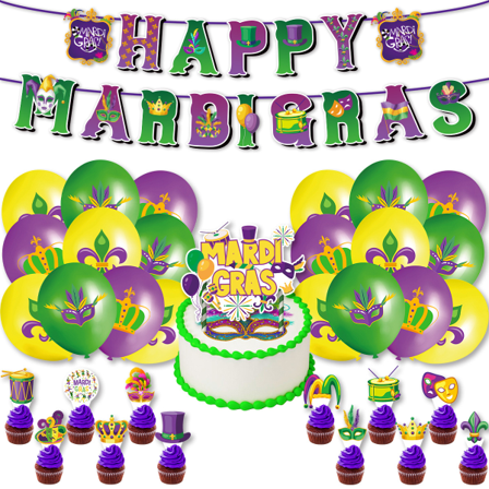 Grensekryssende karnevalstema kakeflaggsett barnebursdagsfest