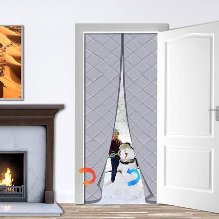 Magnetisk värmebeständig gardin för dörrar, 100 x 220 cm, uppgraderad och förtjockad, termisk dörrgardin, skydd mot kyla, isolerande gardin mot ...