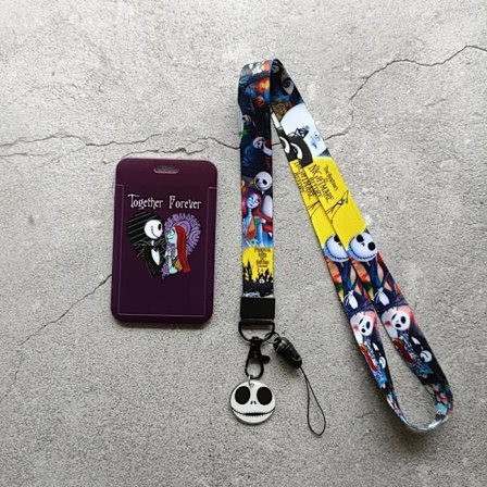 The Nightmare Before Christmas ID-kort Holder Tegneserie Jack Skellington Sally Print Bus Case med Strop