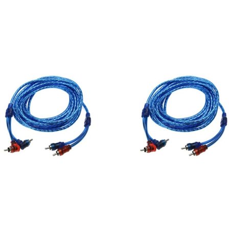 2st 5m 2 Rca Till 2 Rca Kontakt Bil Stereo Ljud Koppar Kabel System Förstärkare Flätad